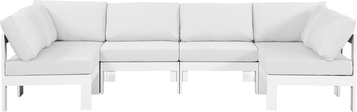 Nizuc - Outdoor Patio Modular Sectional - White - Premium Stationary Sectionals from Meridian Furniture - Just $5375! Shop now at brett interiors