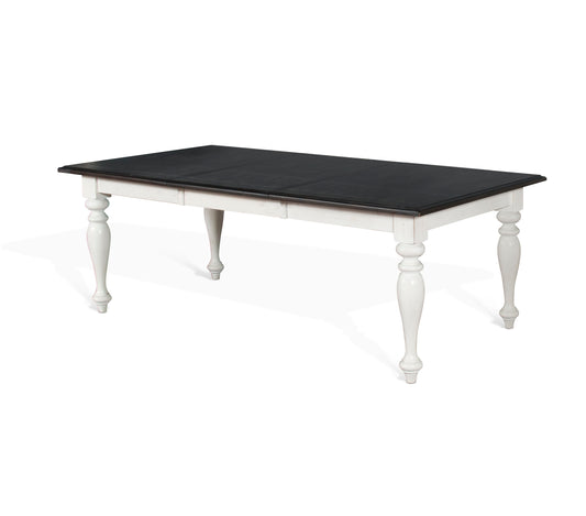 Carriage House - Rectangular Extension Dining Table - White / Dark Brown - Premium Dining Tables with Extensions from Sunny Designs - Just $947! Shop now at brett interiors