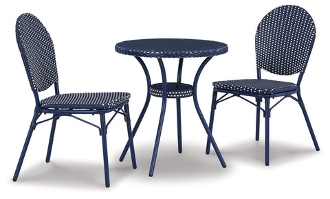 Odyssey Blue - Blue - Chairs W/Table Set (Set of 3) - Premium 3 Piece Outdoor Sets from Signature Design by Ashley® - Just $358.05! Shop now at brett interiors