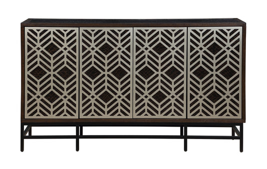 Savannah - Four Door Credenza - Miles Espresso Brown / Black - Premium Credenzas from Coast2Coast Home - Just $3877.50! Shop now at brett interiors