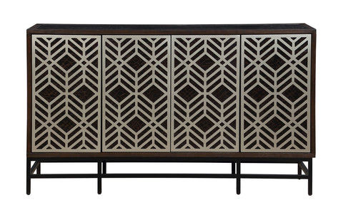 Savannah - Four Door Credenza - Miles Espresso Brown / Black - Premium Credenzas from Coast2Coast Home - Just $3877.50! Shop now at brett interiors