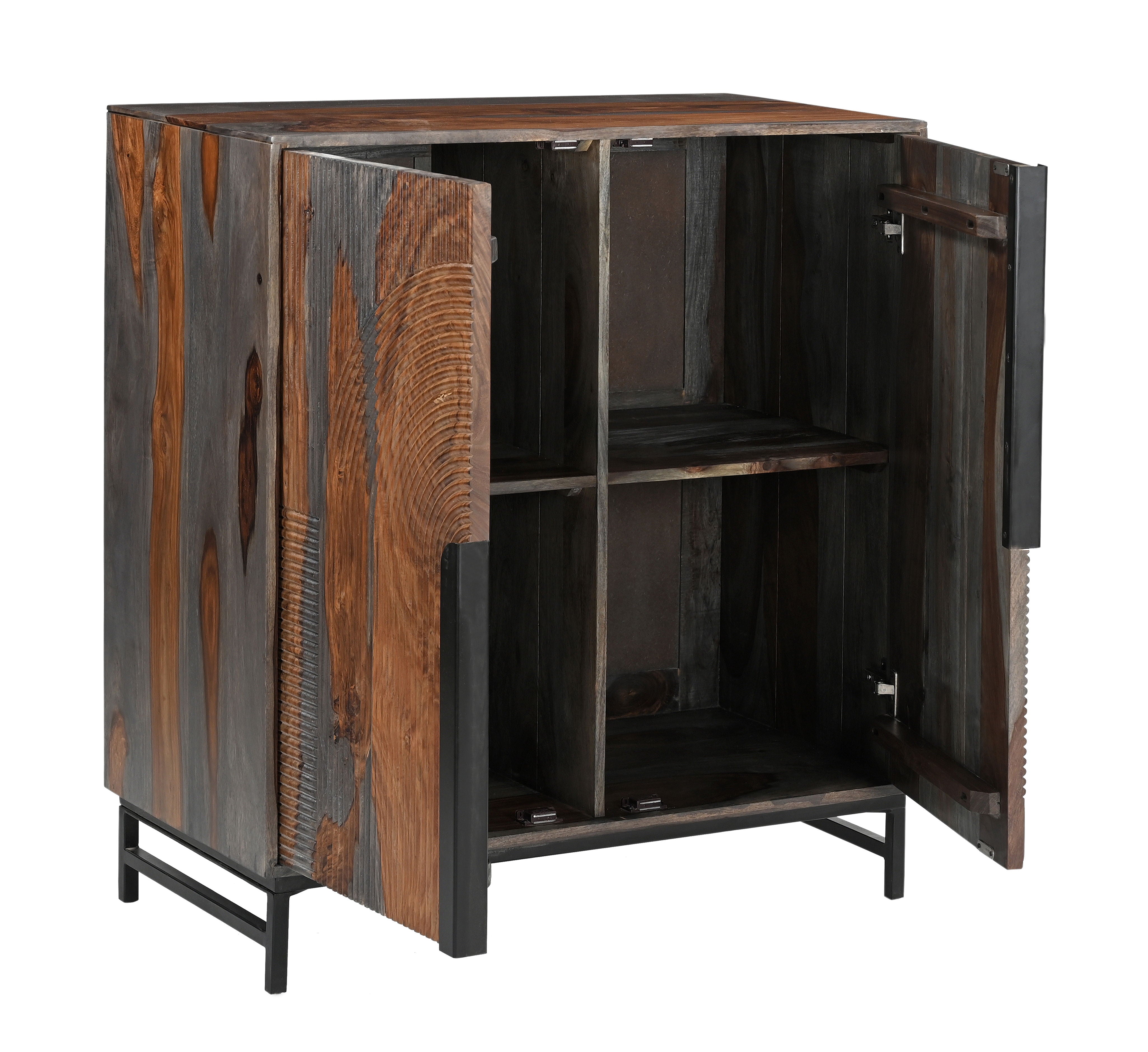 Halifax - Two Door Cabinet - Graystone / Black Powdercoat - Premium Accent Cabinets from Coast2Coast Home - Just $3300! Shop now at brett interiors