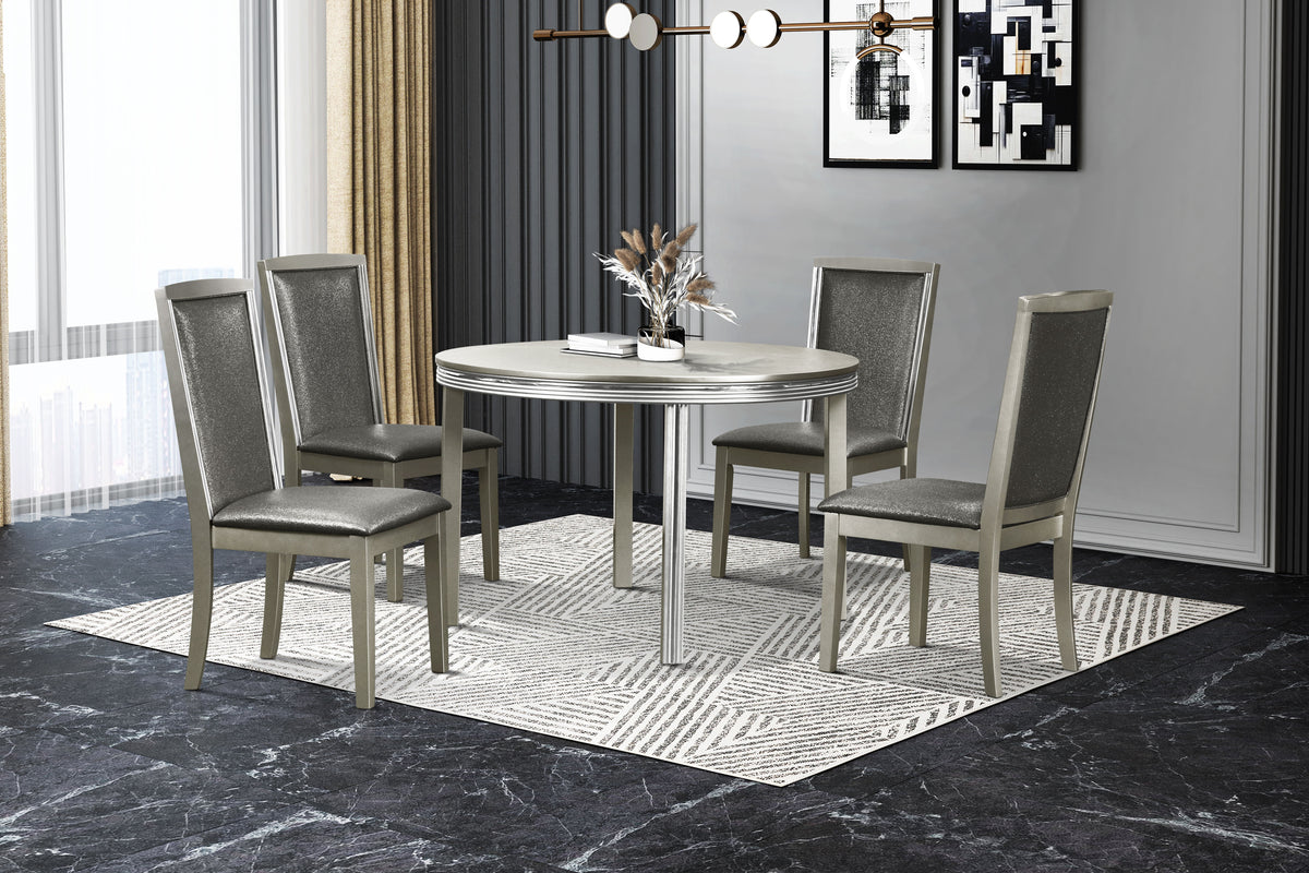 Lumina - Round Table - Silver - Premium Dining Tables from New Classic - Just $322.50! Shop now at brett interiors