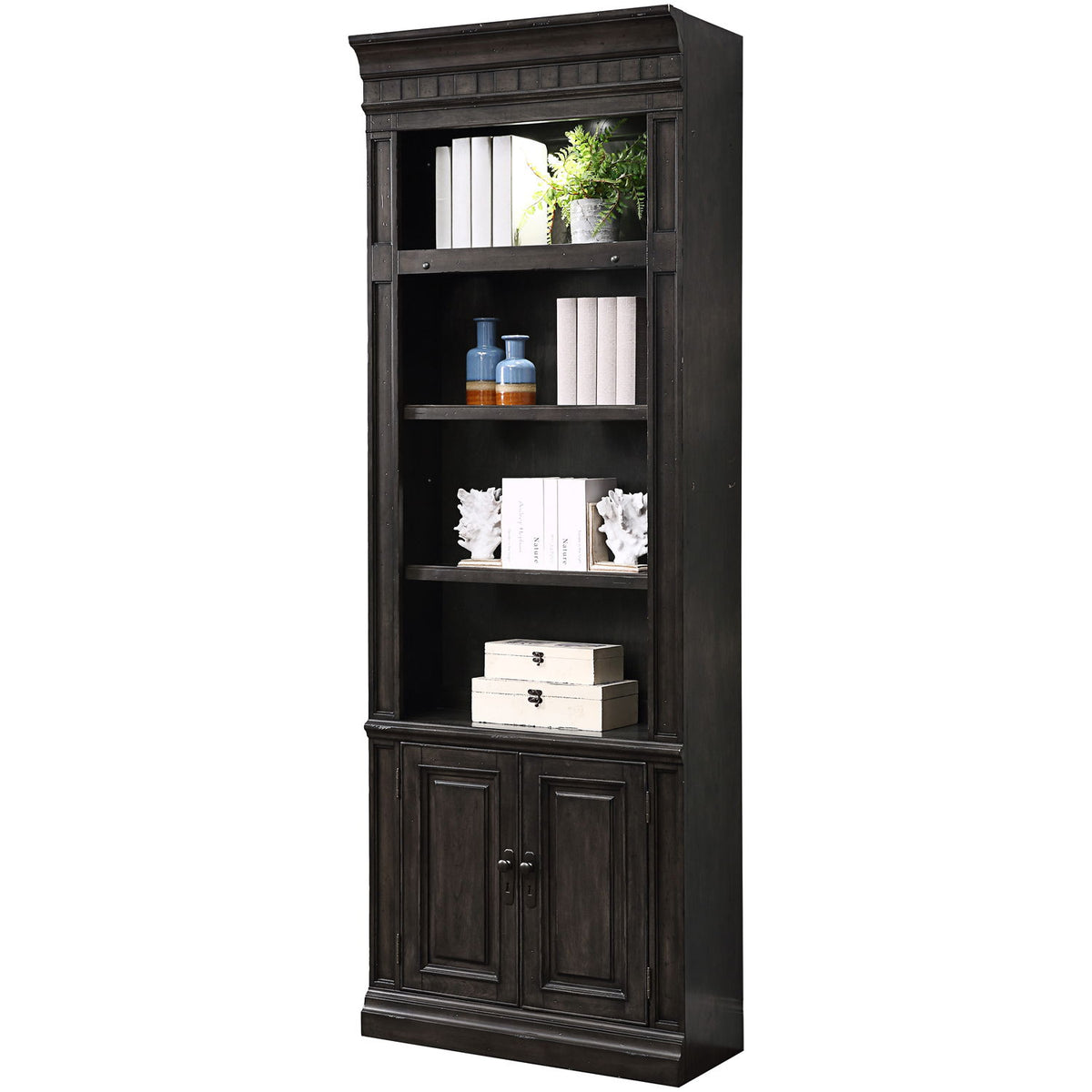 Washington Heights - Open Top Bookcase (32") - Washed Charcoal - Premium Standard Bookcases from Parker House - Just $1375! Shop now at brett interiors