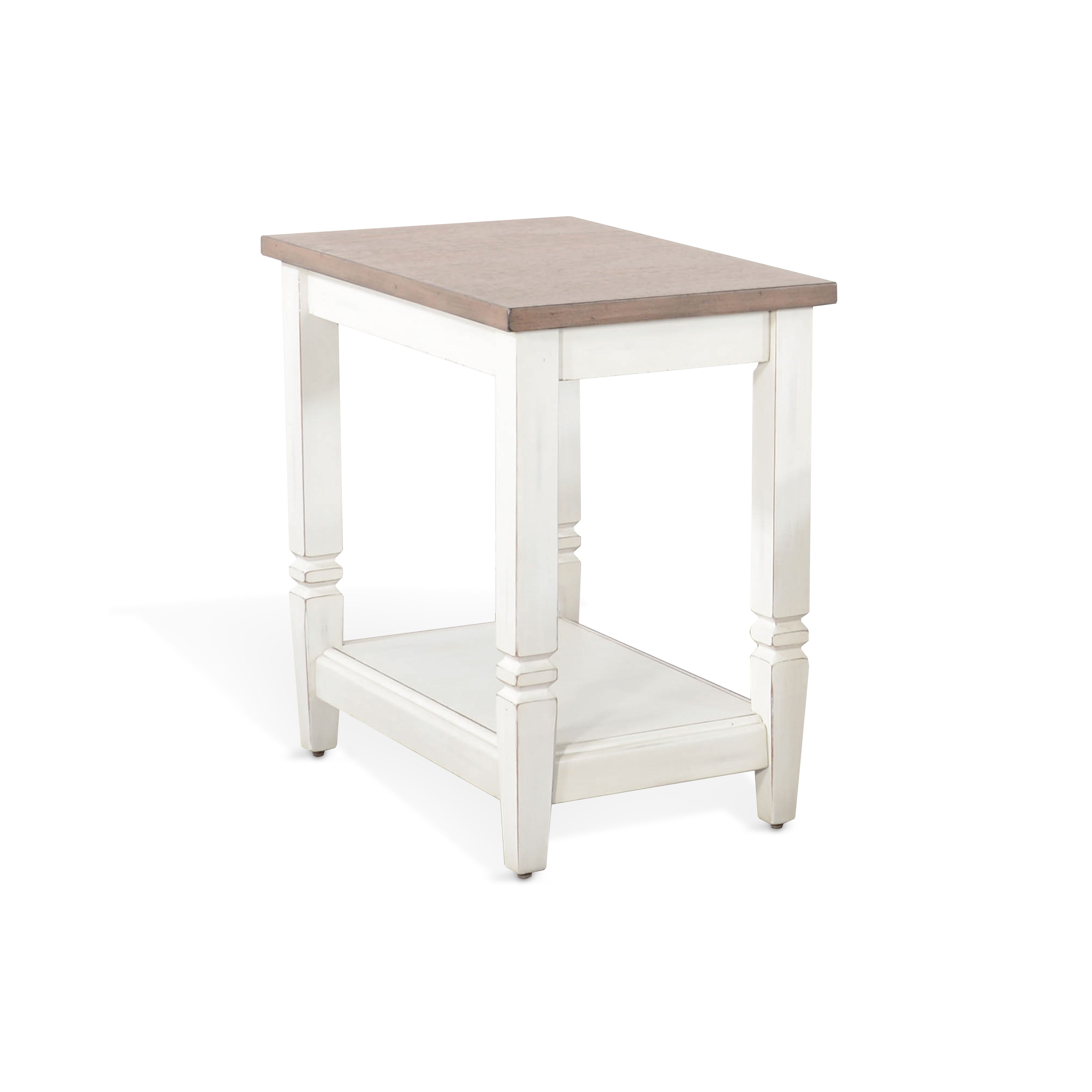 Chair Side Table - White / Light Brown - Premium Chair Side Tables from Sunny Designs - Just $203! Shop now at brett interiors