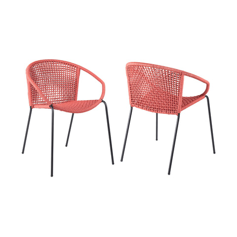 Snack - Indoor / Outdoor Stackable Steel Dining Chair (Set of 2) - Premium Chair Sets from Armen Living - Just $560! Shop now at brett interiors