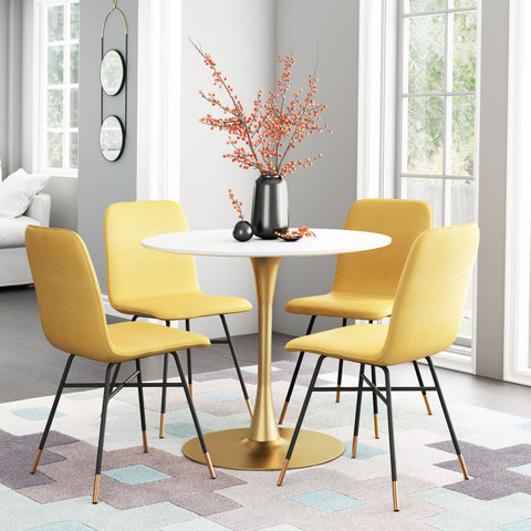 Opus - Dining Table - White / Gold - Premium Dining Tables from Zuo Modern - Just $1225! Shop now at brett interiors