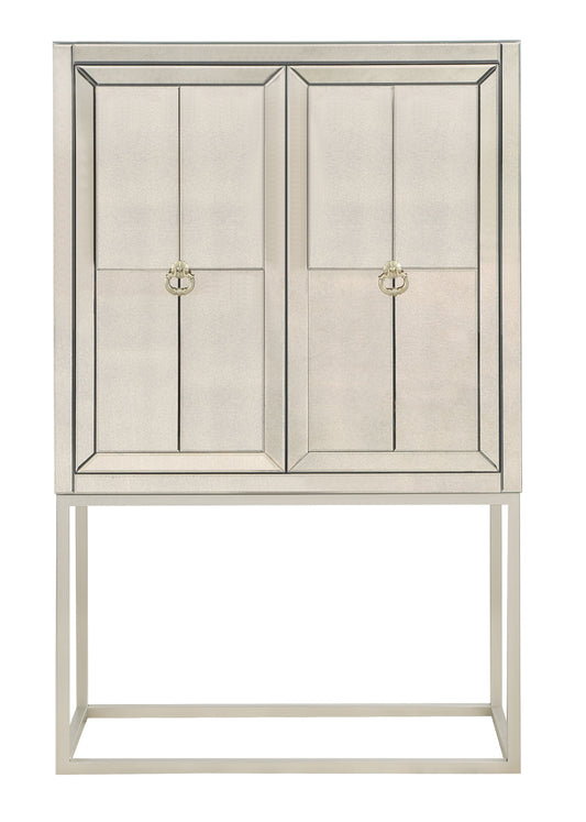 Margot - Two Door Bar Cabinet - Bette Mirror / Gold - Premium Wine Cabinets from Coast2Coast Home - Just $4537.50! Shop now at brett interiors