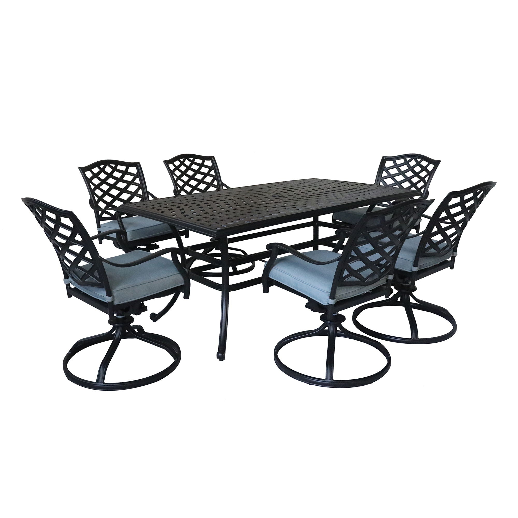 Aluminum Rectangular Dining Set - Premium 7 Piece Outdoor Sets from Gather Craft - Just $2799! Shop now at brett interiors