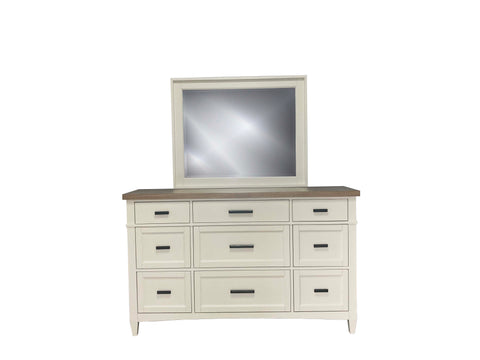 Americana Modern Bedroom - 9 Drawer Dresser And Mirror - Light Brown - Premium Dresser & Mirror from Parker House - Just $1270! Shop now at brett interiors