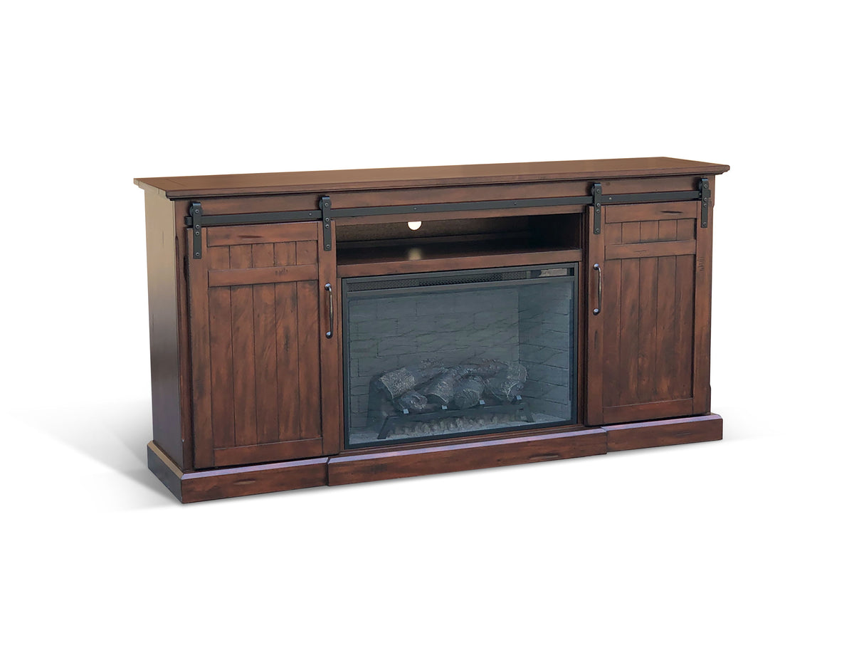 Tuscany - TV Console With Fireplace Option - Dark Brown - Premium TV Stands from Sunny Designs - Just $1428! Shop now at brett interiors