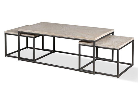 Crossings Monaco - Rectangular Nesting Cocktail Table - Weathered Blanc - Premium Cocktail Tables from Parker House - Just $797.50! Shop now at brett interiors