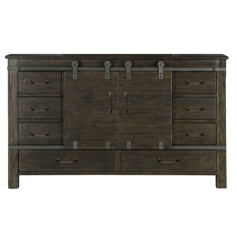 Abington - Sliding Door Dresser - Weathered Charcoal - Premium Dressers from Magnussen Furniture - Just $2049! Shop now at brett interiors