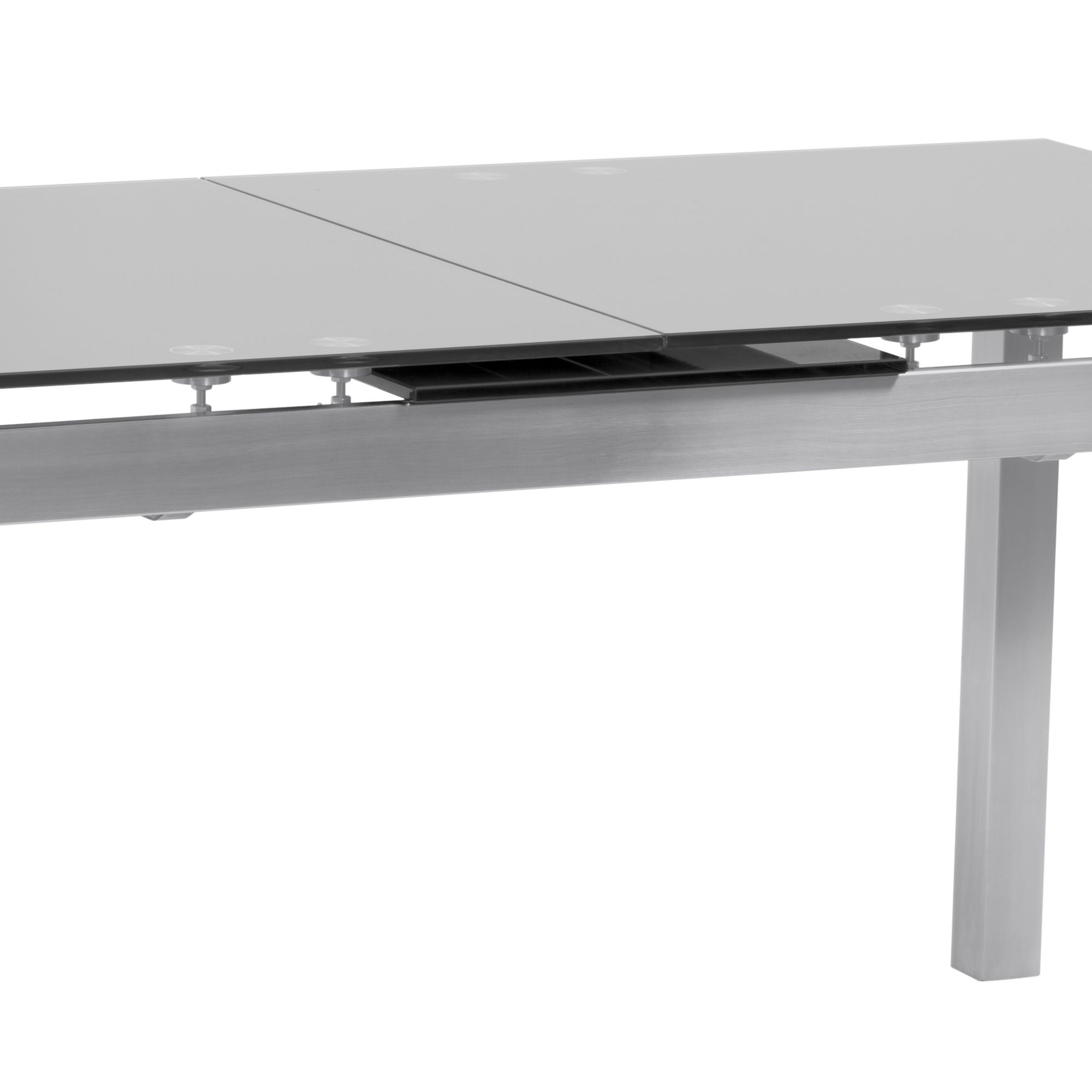 Ivan - Extension Dining Table Tempered Glass Top - Brushed / Gray - Premium Dining Tables from Armen Living - Just $1410! Shop now at brett interiors