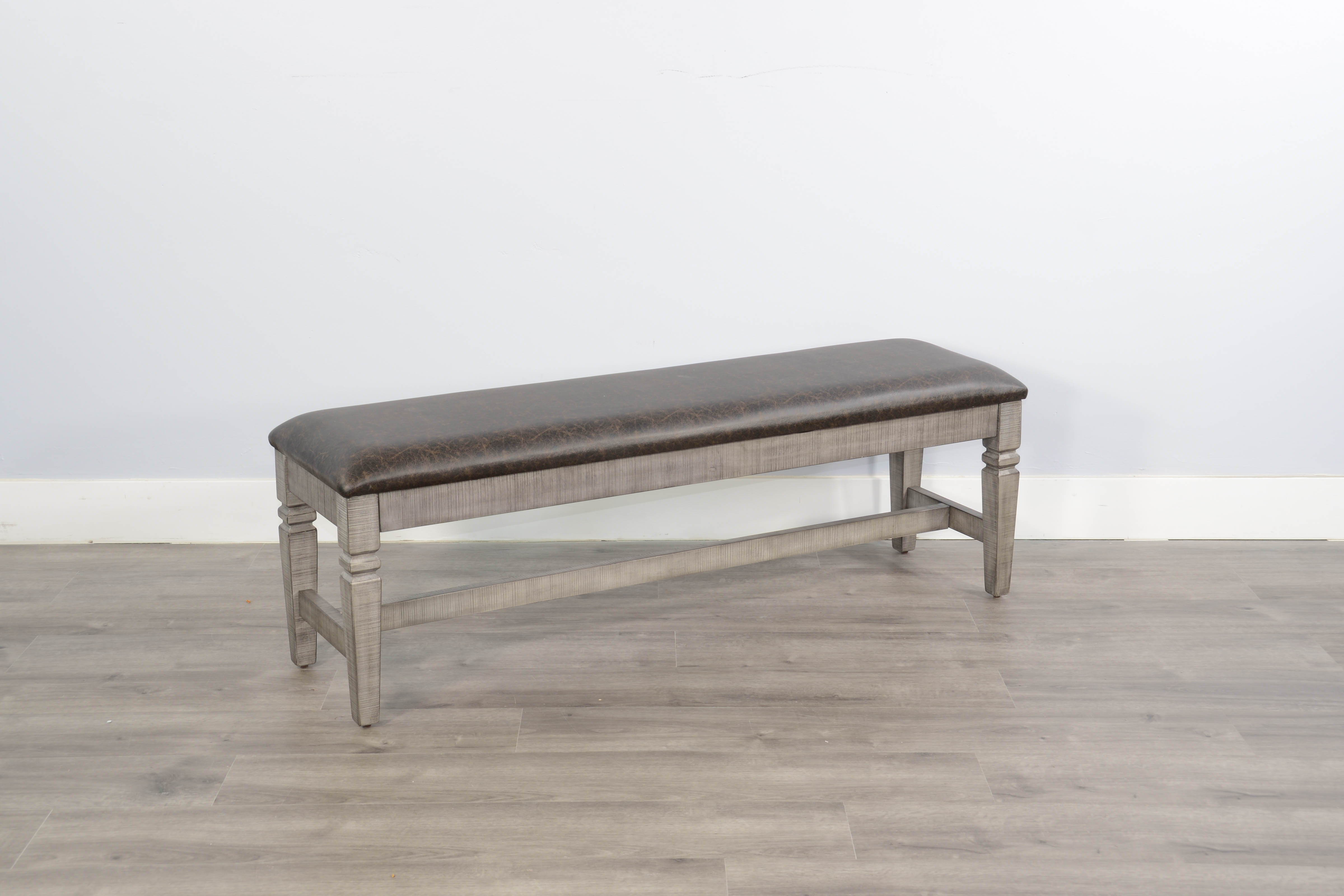 Homestead Hills - Bench, Cushion Seat - Dark Brown - Premium Upholstered Benches from Sunny Designs - Just $304! Shop now at brett interiors