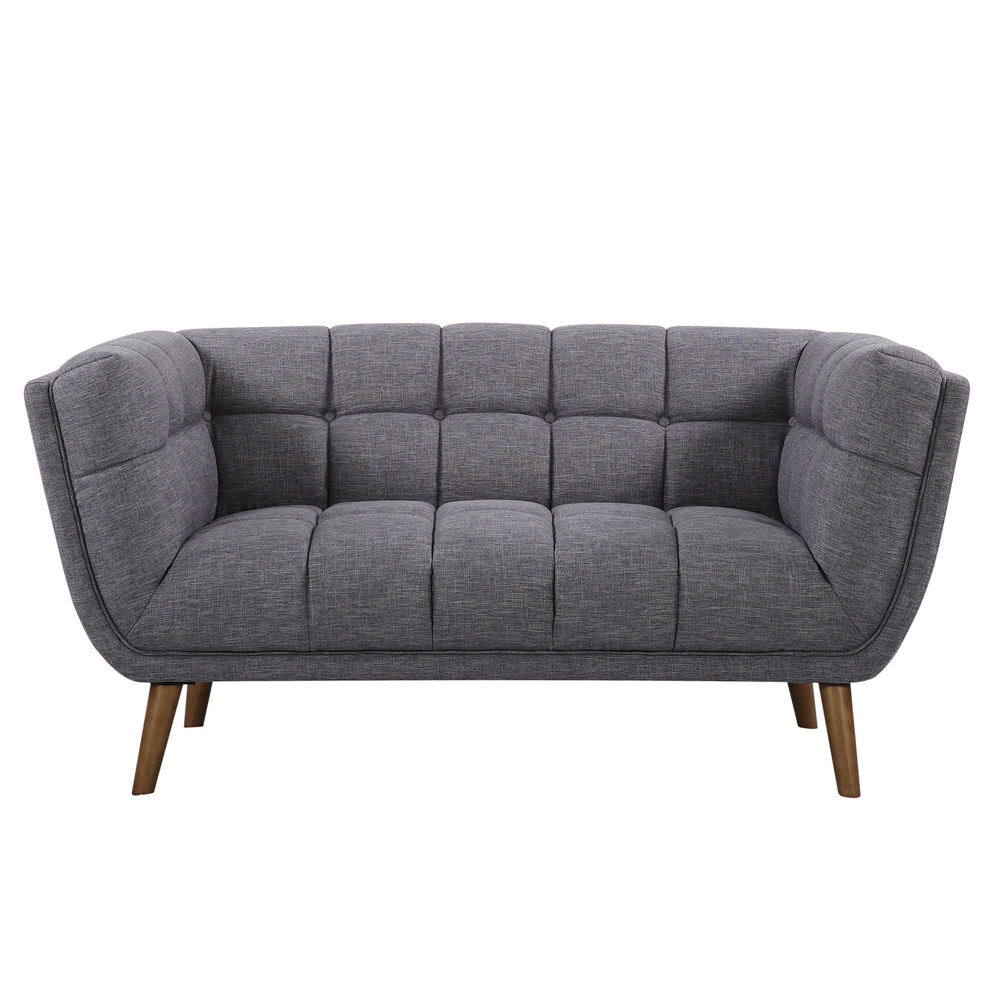 Phantom - Mid-Century Modern Loveseat - Dark Gray / Walnut - Premium Stationary Loveseats from Armen Living - Just $1067.50! Shop now at brett interiors