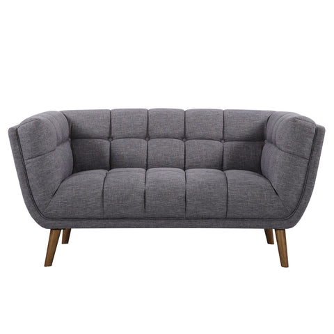 Phantom - Mid-Century Modern Loveseat - Dark Gray / Walnut - Premium Stationary Loveseats from Armen Living - Just $1067.50! Shop now at brett interiors