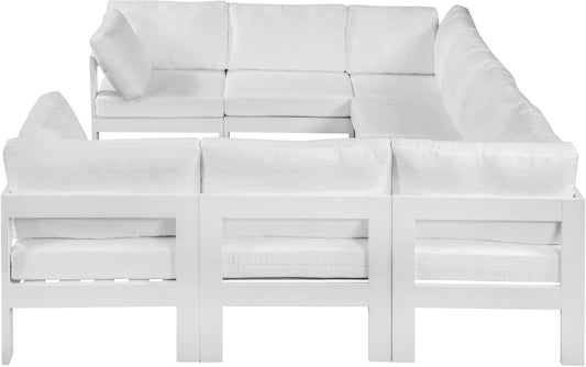 Nizuc - Outdoor Patio Modular Sectional 8 Piece - White - Metal - Premium Stationary Sectionals from Meridian Furniture - Just $7300! Shop now at brett interiors