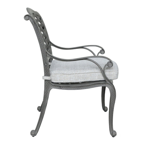 Indoor Outdoor Aluminum Dining Chair With Cushion - Golden Gauze - Premium Dining Chairs from Gather Craft - Just $348! Shop now at brett interiors