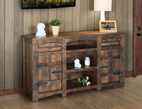 Mezcal - 60" TV Stand With 2 Drawer / 3 Shelves - Deep Brown - Premium TV Stands from International Furniture Direct - Just $1077.50! Shop now at brett interiors