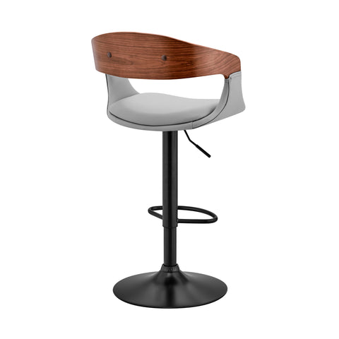 Benson - Adjustable Bar Stool - Walnut Wood - Premium Adjustable Height from Armen Living - Just $225! Shop now at brett interiors