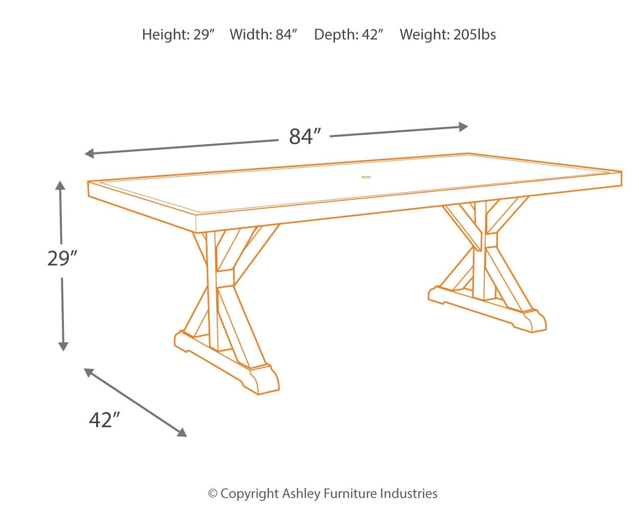 Beachcroft - Rect Dining Table W/Umb Opt - Premium Dining Tables from Ashley Furniture - Just $1949.08! Shop now at brett interiors