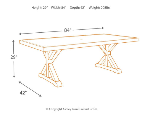 Beachcroft - Rect Dining Table W/Umb Opt - Premium Dining Tables from Ashley Furniture - Just $1949.08! Shop now at brett interiors