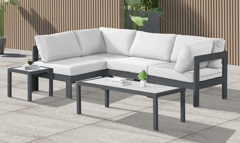 Nizuc - Outdoor Patio Modular Sectional - White - Fabric - Modern & Contemporary - Premium Stationary Sectionals from Meridian Furniture - Just $3650! Shop now at brett interiors