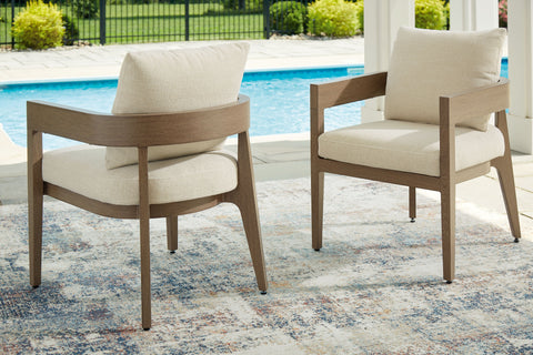 Serene Bay - Dark Brown / White - Arm Chair With Cushion (Set of 2) - Premium Chair Sets from Signature Design by Ashley® - Just $1264.73! Shop now at brett interiors