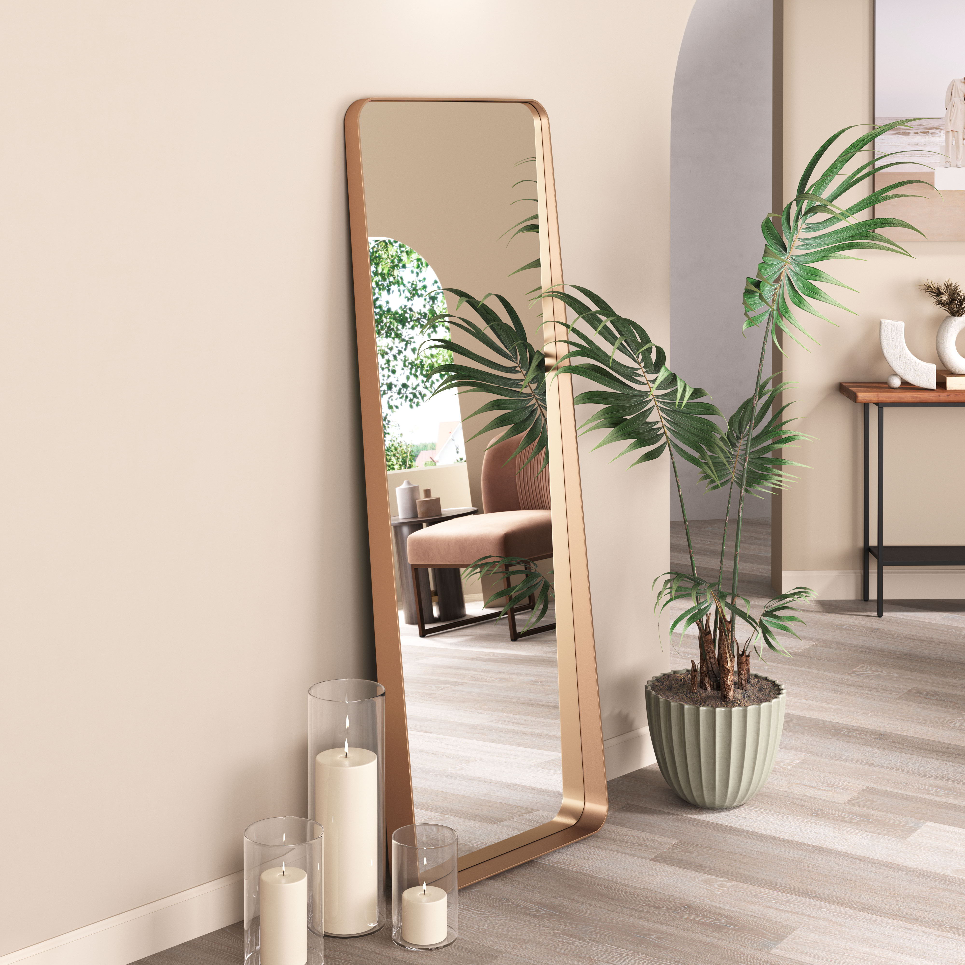 Riga - Mirror - Gold - Premium Floor Mirrors from Zuo Modern - Just $1375! Shop now at brett interiors