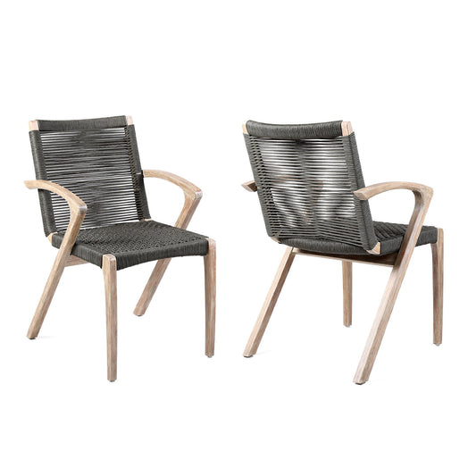 Brielle - Outdoor Rope Dining Chairs (Set of 2) - Premium Chair Sets from Armen Living - Just $925! Shop now at brett interiors