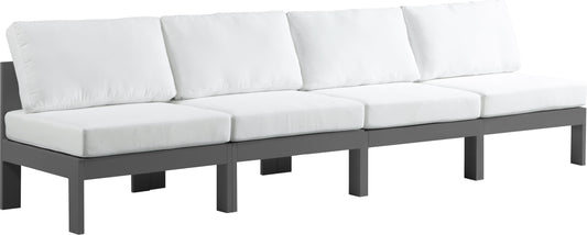 Nizuc - Outdoor Patio Modular Sofa 4 Seats - White - Modern & Contemporary - Premium Sofas from Meridian Furniture - Just $3450! Shop now at brett interiors