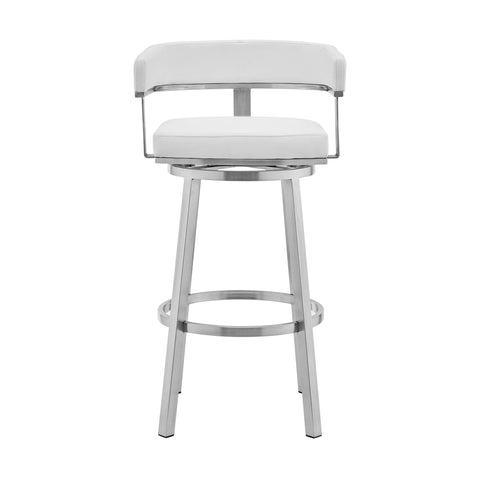 Lorin - Stainless Steel Swivel Bar Stool - Premium Counter Height (24"-27") from Armen Living - Just $410! Shop now at brett interiors