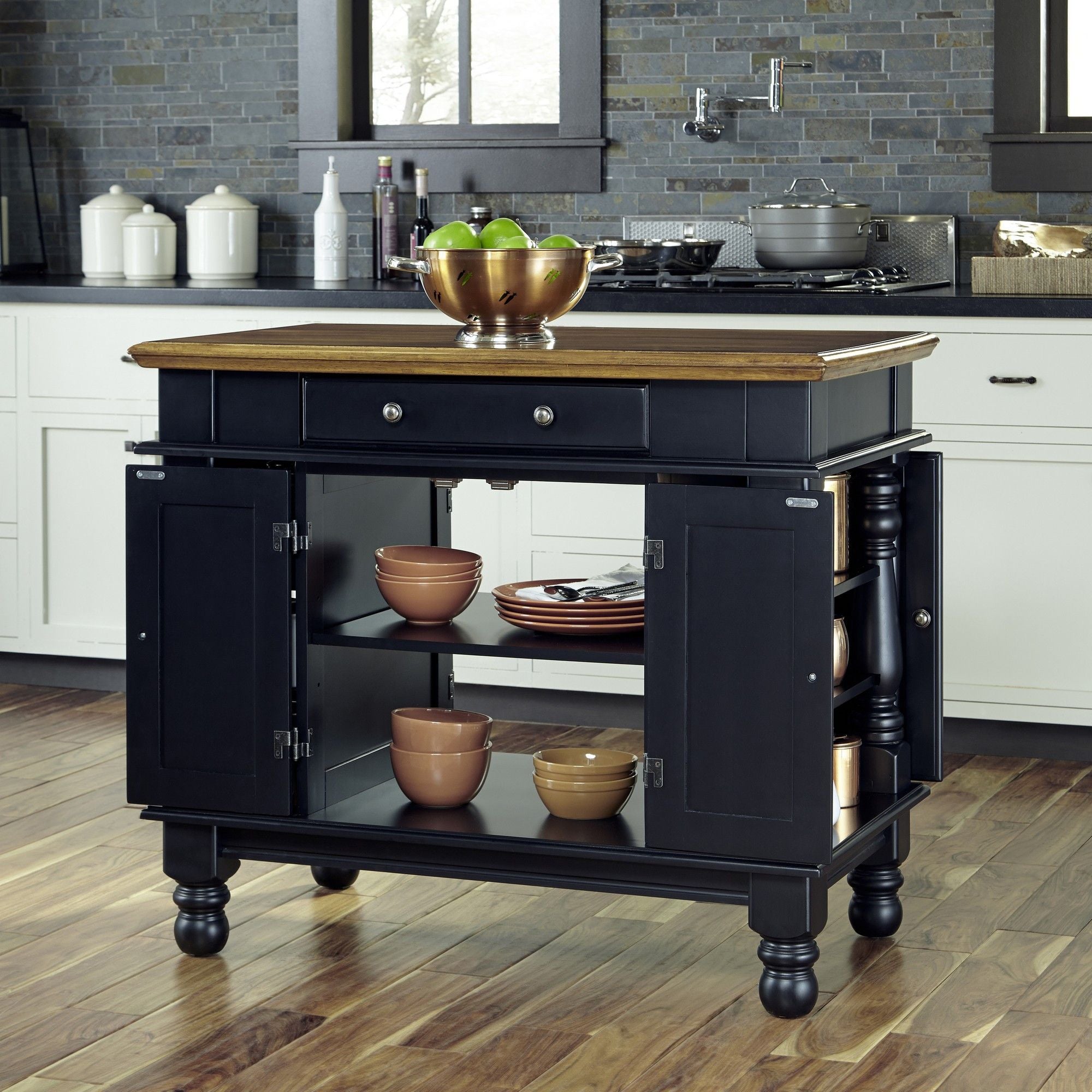 Montauk - Kitchen Island - Wood - Black - Premium Islands & Carts from Homestyles - Just $2252.48! Shop now at brett interiors