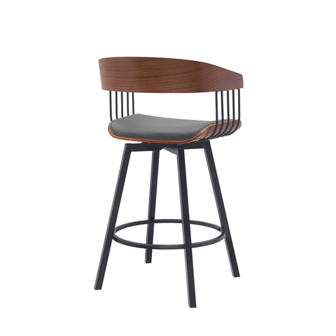 Athena - Swivel Walnut Metal Stool - Premium Counter Height (24"-27") from Armen Living - Just $280! Shop now at brett interiors