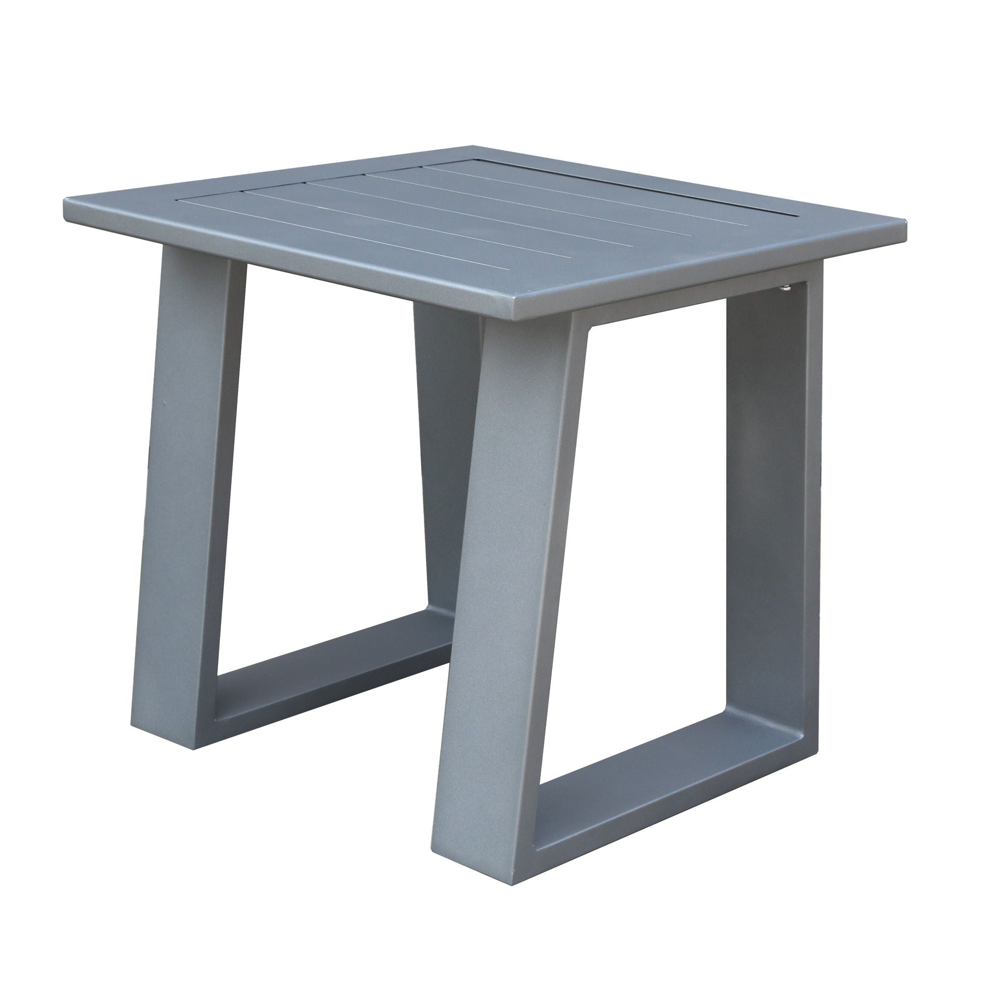 Outdoor Indoor Aluminum Square End Table/Side Table - Powdered Pewter - Premium End Tables from Gather Craft - Just $317! Shop now at brett interiors