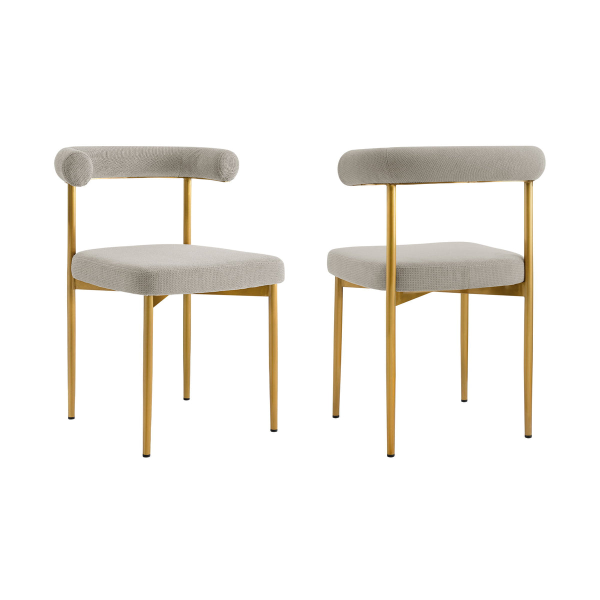 Shannon - Dining Chair (Set of 2) - Gold Brushed / Taupe - Premium Chair Sets from Armen Living - Just $905! Shop now at brett interiors