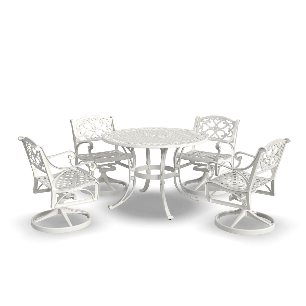 Sanibel - 42" Metal Outdoor Dining Set - Swivel Chairs - Premium 5 Piece Outdoor Sets from Homestyles - Just $3327.48! Shop now at brett interiors