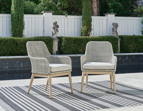 Seton Creek - Gray - Arm Chair With Cushion (Set of 2) - Premium Chair Sets from Signature Design by Ashley® - Just $802.73! Shop now at brett interiors