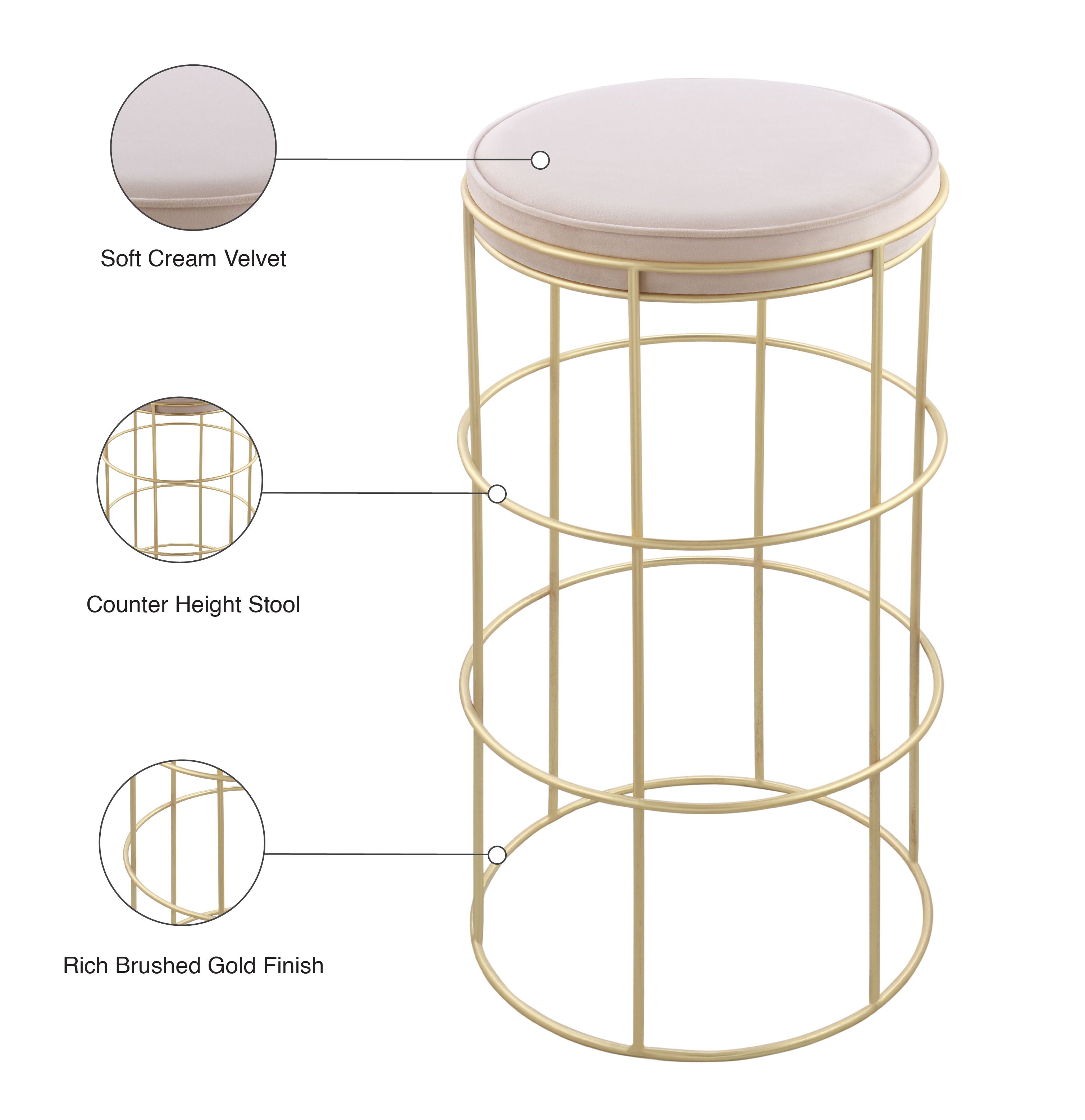 Rebar - Counter Stool - Premium Counter Height (24"-27") from Meridian Furniture - Just $237.50! Shop now at brett interiors