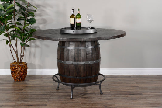 Homestead - Round Pub Table With Wine Barrel Base - Dark Brown - Premium Pub Tables from Sunny Designs - Just $1452! Shop now at brett interiors