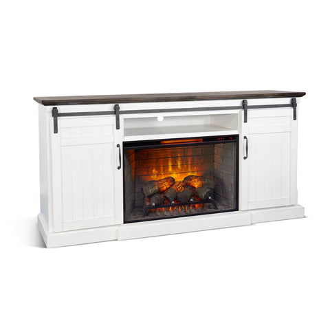 Carriage House - TV Console With Fireplace Option - White - Premium TV Stands from Sunny Designs - Just $1428! Shop now at brett interiors