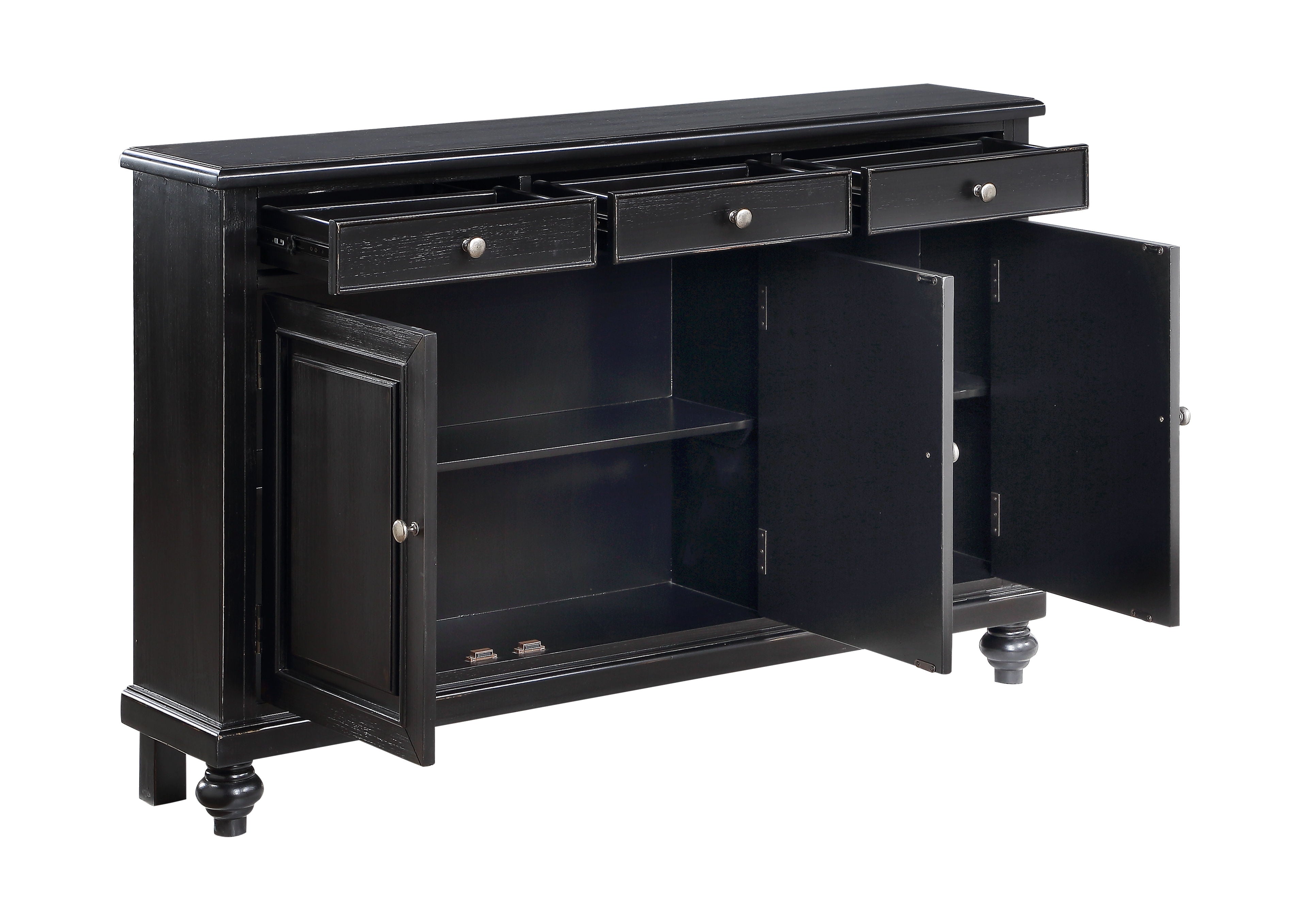 Vincent - Three Door Three Drawer Credenza - Raven Black Rub - Premium Credenzas from Coast2Coast Home - Just $2640! Shop now at brett interiors