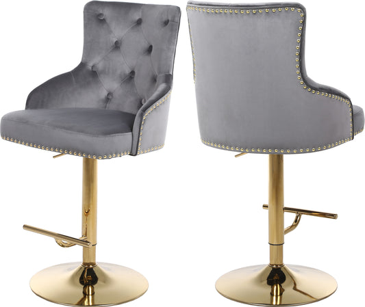 Claude - Adjustable Stool with Gold Base - Premium Adjustable Height from Meridian Furniture - Just $412.50! Shop now at brett interiors