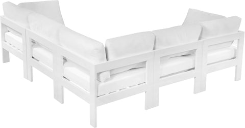 Nizuc - Outdoor Patio Modular Sectional 5 Piece - White - Metal - Premium Stationary Sectionals from Meridian Furniture - Just $4612.50! Shop now at brett interiors