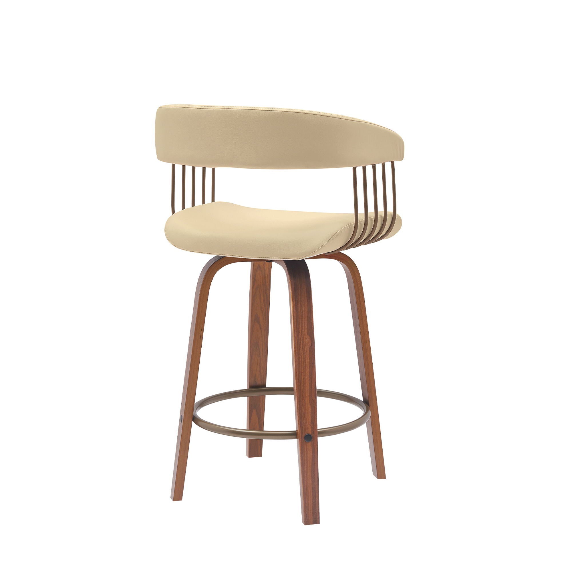 Topanga - Swivel Walnut Wood Stool - Premium Counter Height (24"-27") from Armen Living - Just $230! Shop now at brett interiors