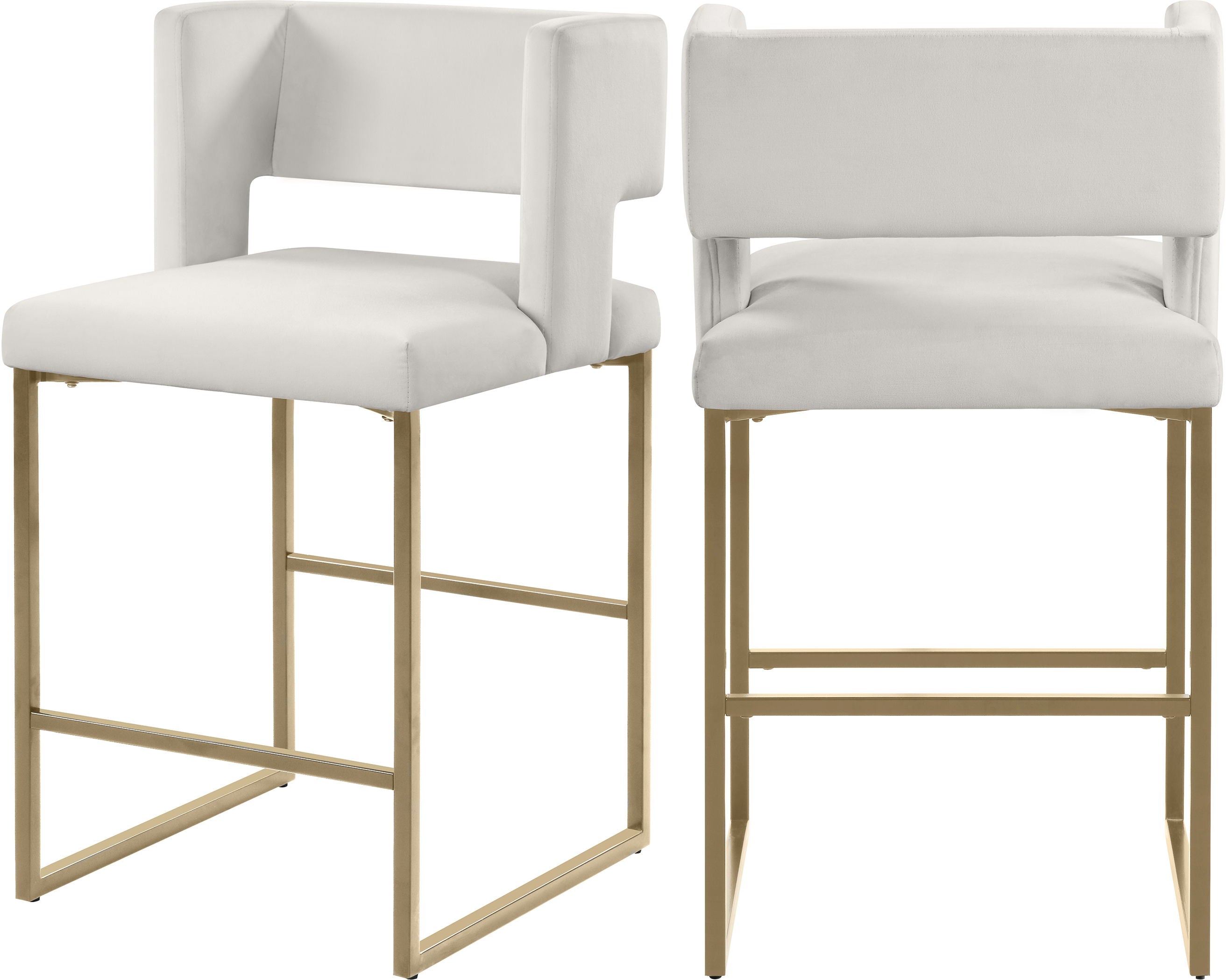 Caleb - Counter Stool with Gold Legs (Set of 2) - Premium Stool Sets from Meridian Furniture - Just $675! Shop now at brett interiors