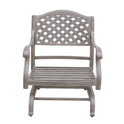 Cast Aluminum Club Motion Chair With Cushion (Set of 2) - Gray - Premium Chair Sets from Gather Craft - Just $1470! Shop now at brett interiors