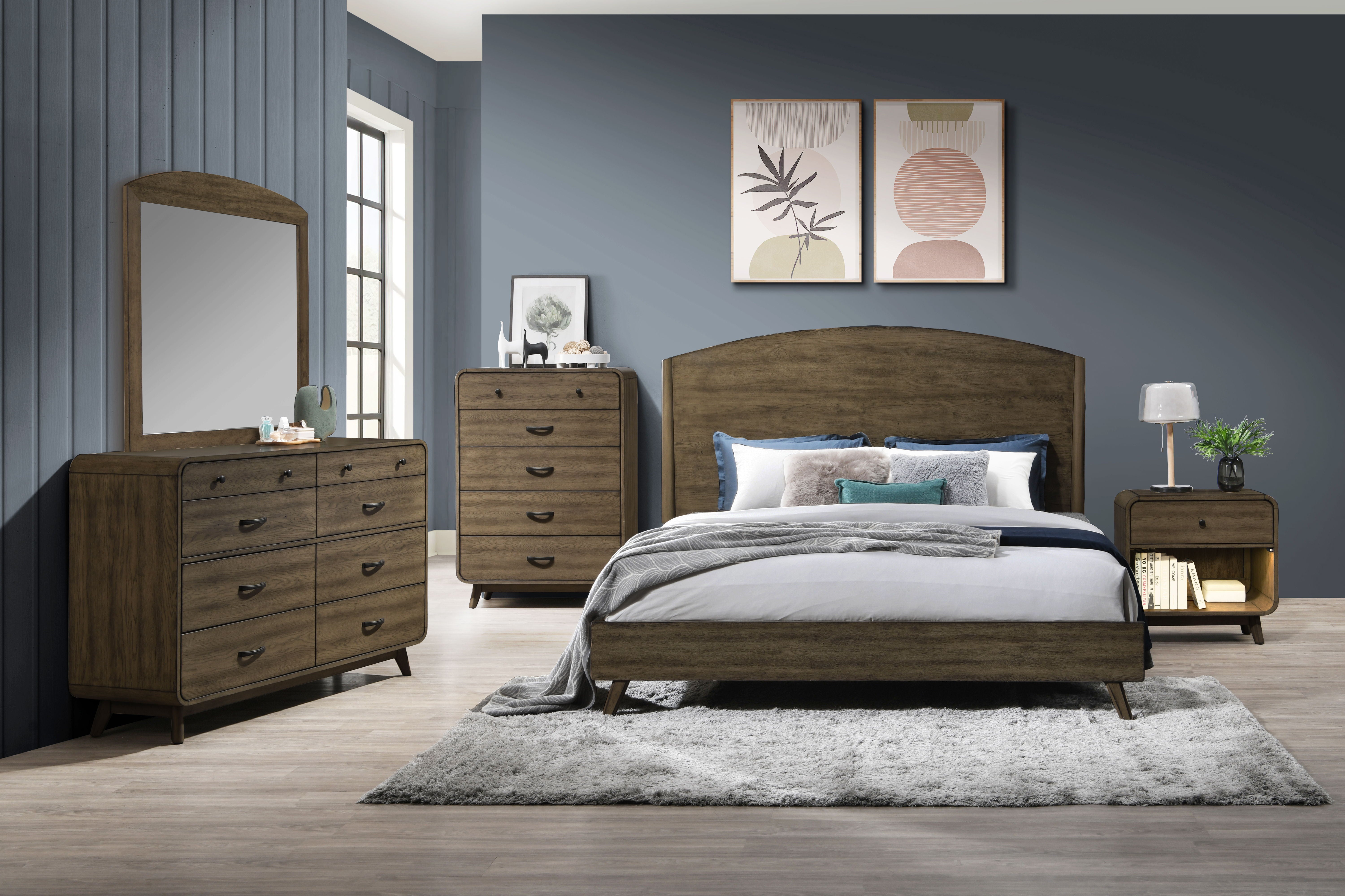 Rex - Mirror - Walnut - Premium Bedroom Mirrors from New Classic - Just $175! Shop now at brett interiors