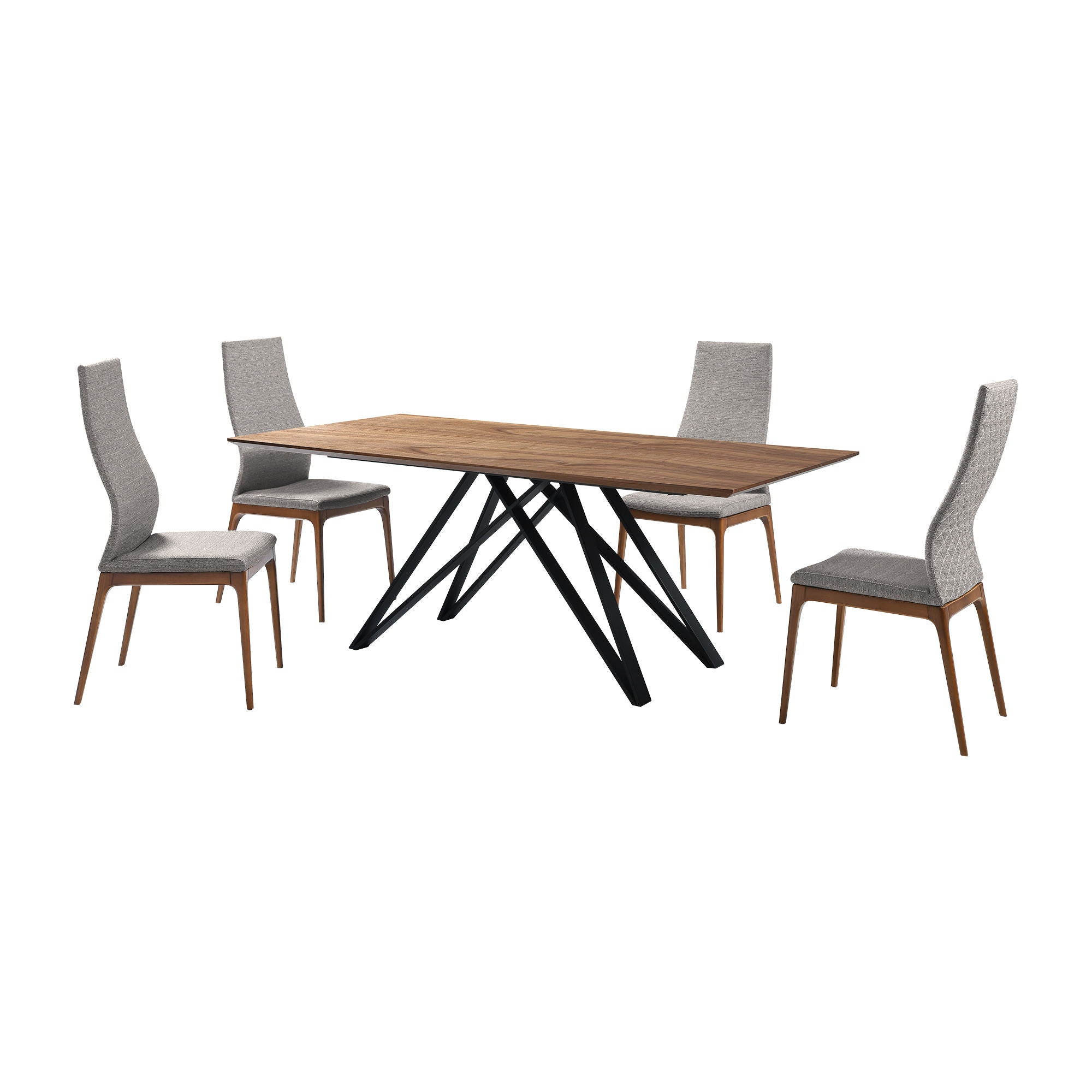 Modena Parker - 5 Piece Dining Set - Gray - Premium 5 Piece Dining Room Sets from Armen Living - Just $2520! Shop now at brett interiors